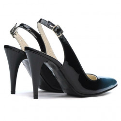 Sandali donna 1249 vernice blu+nero