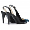 Sandali donna 1249 vernice blu+nero