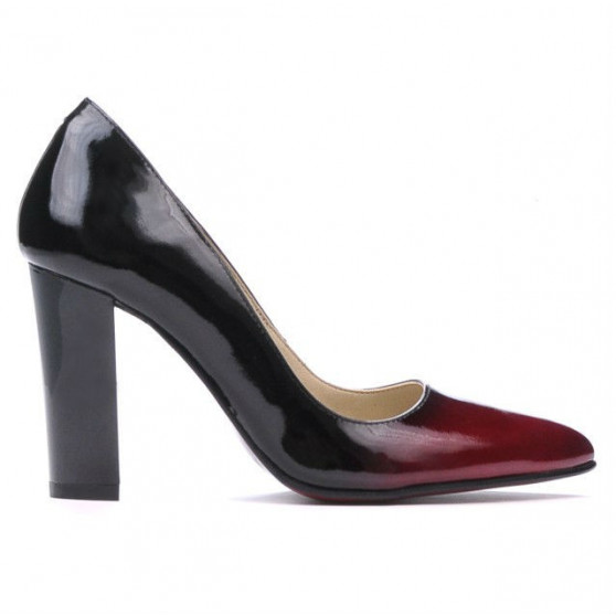 Scarpe eleganti donna 1261 vernice bordeaux+nero