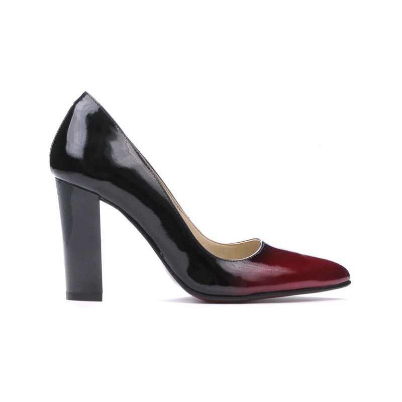 Scarpe eleganti donna 1261 vernice bordeaux+nero