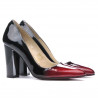 Scarpe eleganti donna 1261 vernice bordeaux+nero