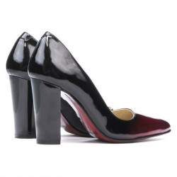 Scarpe eleganti donna 1261 vernice bordeaux+nero