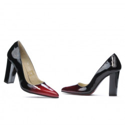 Scarpe eleganti donna 1261 vernice bordeaux+nero