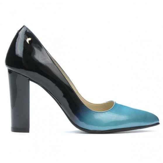 Scarpe eleganti donna 1261 vernice blu+nero