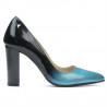 Scarpe eleganti donna 1261 vernice blu+nero