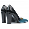Scarpe eleganti donna 1261 vernice blu+nero