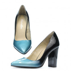 Scarpe eleganti donna 1261 vernice blu+nero