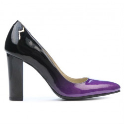 Scarpe eleganti donna 1261 vernice viola+nero