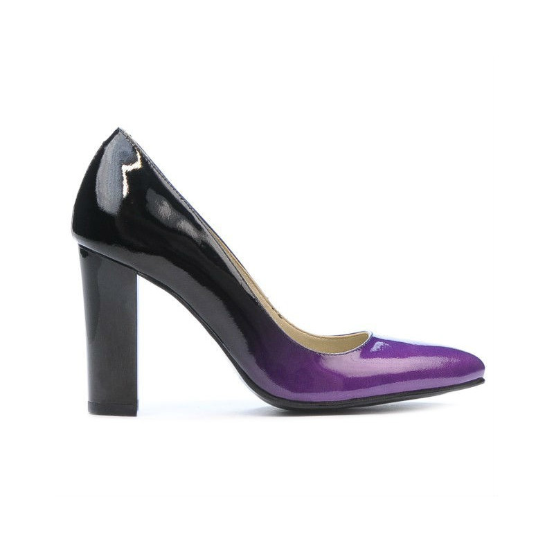 Scarpe eleganti donna 1261 vernice viola+nero