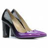 Scarpe eleganti donna 1261 vernice viola+nero