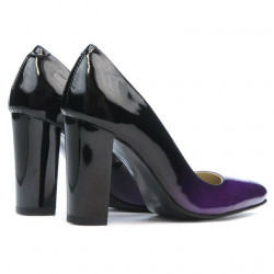 Scarpe eleganti donna 1261 vernice viola+nero