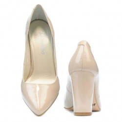 Scarpe eleganti donna 1261 vernice beige perlato