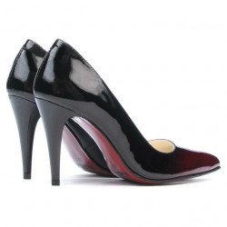 Scarpe eleganti donna 1246 vernice bordeaux+nero