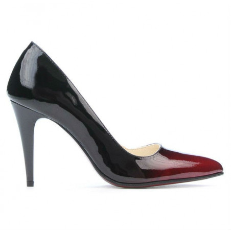Scarpe eleganti donna 1246 vernice bordeaux+nero