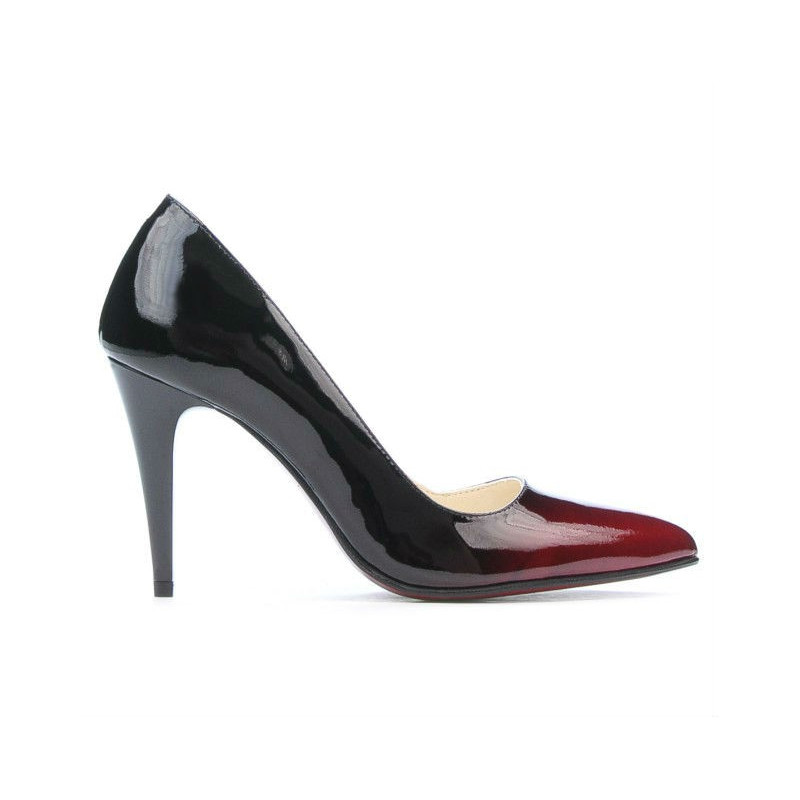 Scarpe eleganti donna 1246 vernice bordeaux+nero