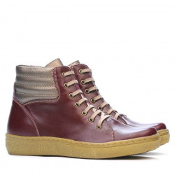 Stivaletti da donna 3310 bordeaux combinati