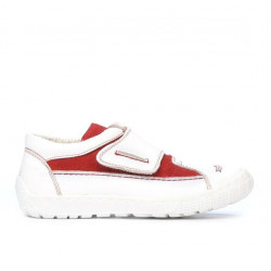 Scarpe bambini 107 bianco+rosso velluto