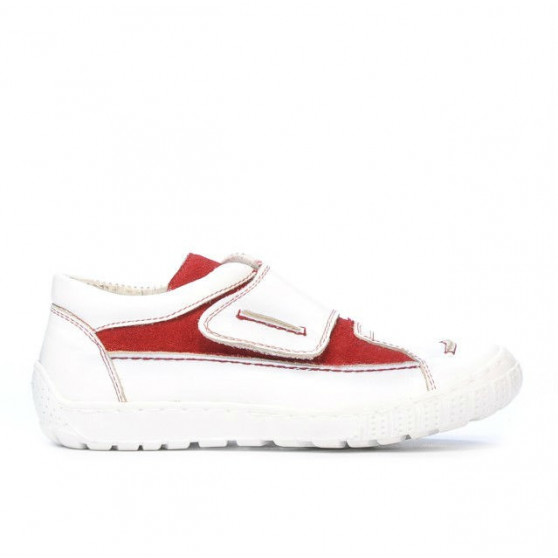Scarpe bambini 107 bianco+rosso velluto