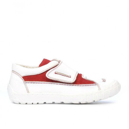 Scarpe bambini 107 bianco+rosso velluto