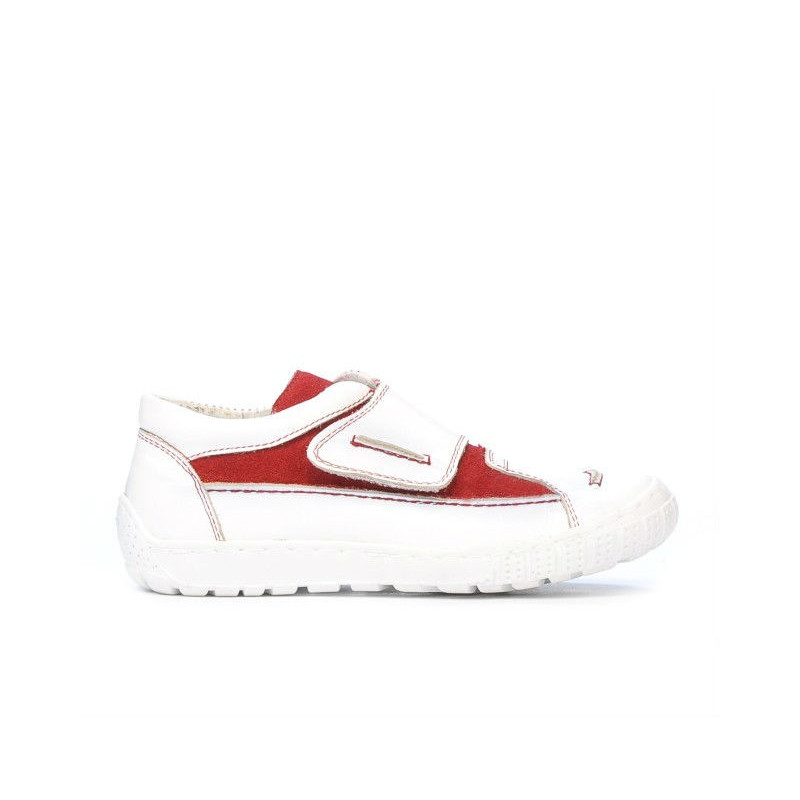 Scarpe bambini 107 bianco+rosso velluto