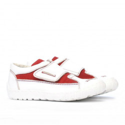 Scarpe bambini 107 bianco+rosso velluto
