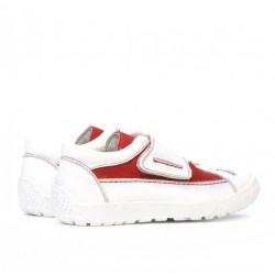 Scarpe bambini 107 bianco+rosso velluto