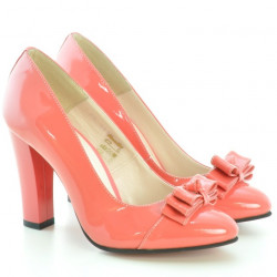 Scarpe eleganti da donna 1226 vernice rosso corallo