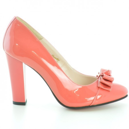 Scarpe eleganti da donna 1226 vernice rosso corallo