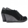 Scarpe casual donna 625 nero velluto combinato
