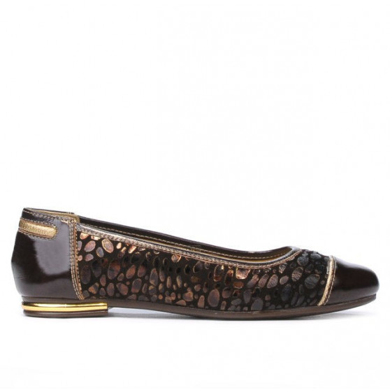 Ballerine donna 631 vernice caffè combinato