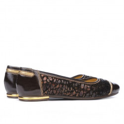 Ballerine donna 631 vernice caffè combinato