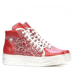 Stivaletti donna 3311 rosso combinato