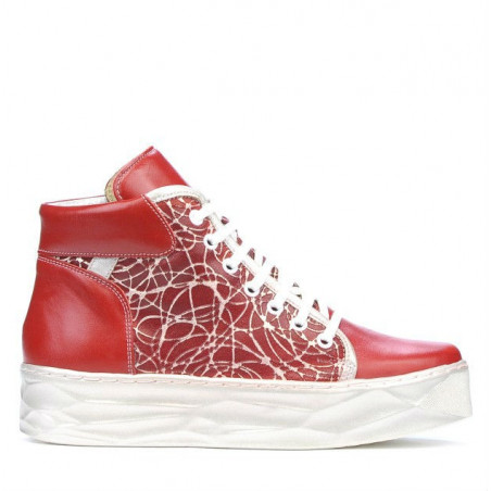 Stivaletti donna 3311 rosso combinato
