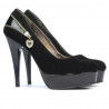 Scarpe eleganti donna 1201 nero antilope + vernice nera