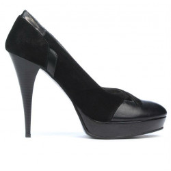 Scarpe eleganti donna 1092 nero antilope combinato