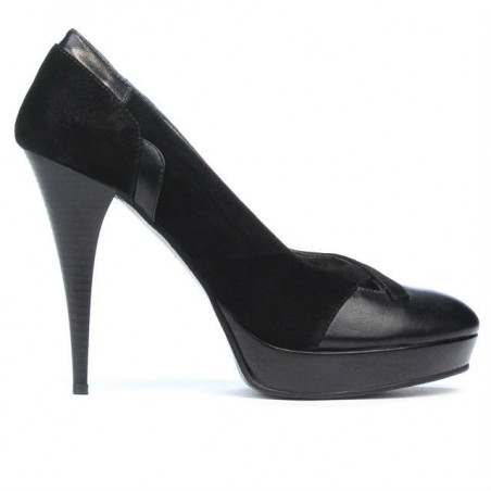 Scarpe eleganti donna 1092 nero antilope combinato