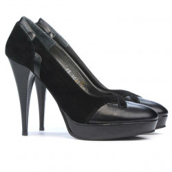 Scarpe eleganti donna 1092 nero antilope combinato