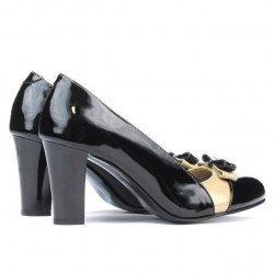 Scarpe eleganti donna 1227 vernice nero+beige