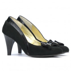 Scarpe eleganti donna 1065 nero antilope + vernice nera