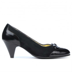 Scarpe eleganti da donna 1064 vernice nera + nero antilope