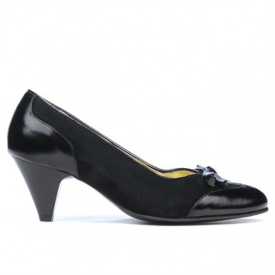 Scarpe eleganti da donna 1064 vernice nera + nero antilope
