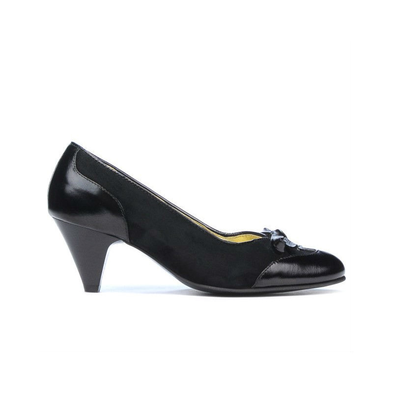 Scarpe eleganti da donna 1064 vernice nera + nero antilope