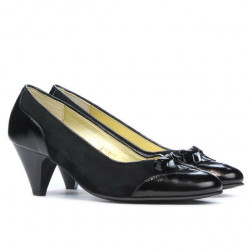 Scarpe eleganti da donna 1064 vernice nera + nero antilope