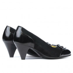 Scarpe eleganti da donna 1064 vernice nera + nero antilope