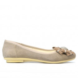 Ballerine da donna 181 sabbia in velluto