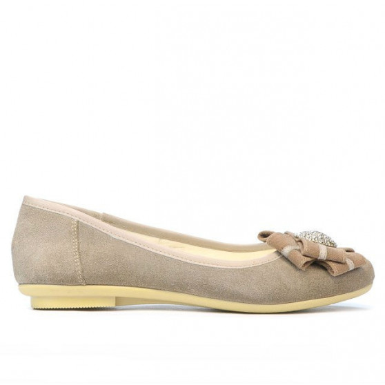 Ballerine da donna 181 sabbia in velluto