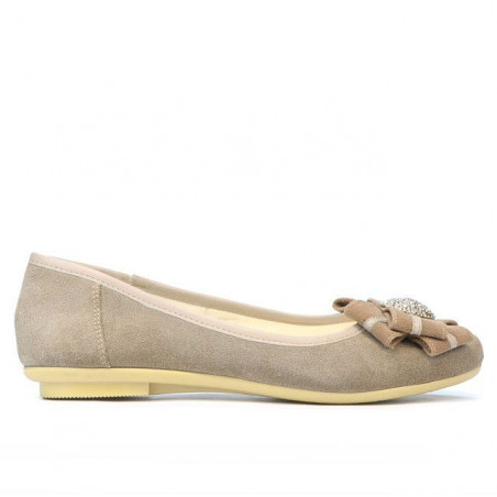 Ballerine da donna 181 sabbia in velluto