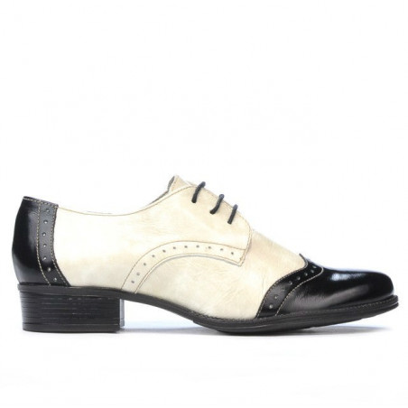 Scarpe casual donna 691 vernice nero+beige