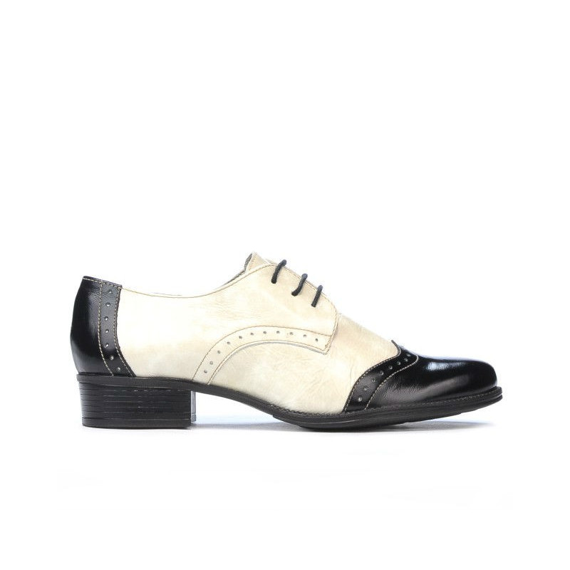 Scarpe casual donna 691 vernice nero+beige