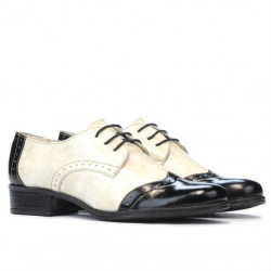 Scarpe casual donna 691 vernice nero+beige